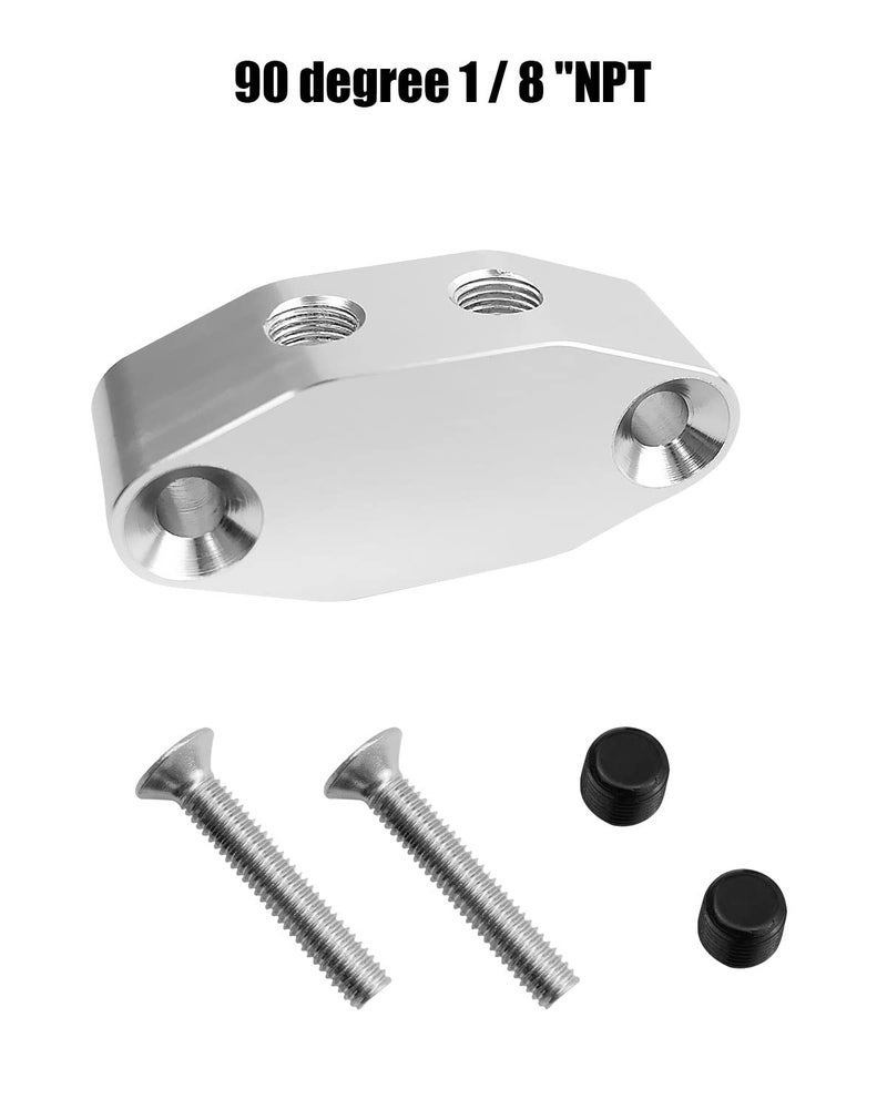 تيكساينس محول منفذ زيت LS بزاوية 90 درجة 1/8" NPT محول خط تغذية زيت LS توين توربو لوحة محول منفذ الزيت - Image 3